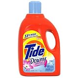 Tide with a Touch of Downy Liquid Detergent, April Fresh Scent, 48 Load Bottle (Pack of 2)