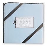 SwaddleDesigns Ultimate Receiving Blanket  - Solid Pastel - Pastel Blue with Chocolate Brown Trim