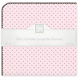 Swaddle Designs Ultimate Receiving Blanket Pastel Pink with Brown Dots