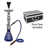 Classic Egyptian Nile Hookah w/ Hard Case - Silver Saphire