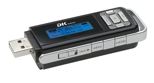 Digitalkameras: DK Digital MP 050 Tragbarer MP3-Player 512 MB mit FM-Tuner schwarz/silber