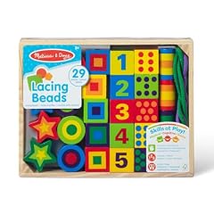 Melissa & Doug Deluxe Wooden 27-Piece Lacing Beads in a Box