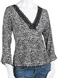 JTB Womens Lace Trim V-Neck Top