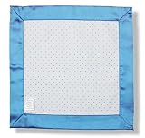 SwaddleDesigns Baby Lovie - Polka Dot Flannel with Bright Blue Satin