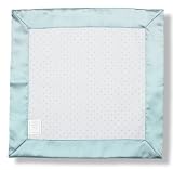 SwaddleDesigns Baby Lovie- Polka Dot Flannel with SeaCrystal Satin
