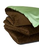Kumfie Baby Blanket, Brown Bumps With Green Satin