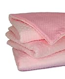 Kumfie Baby Blanket, Light Pink Bumps With Polka Dots