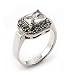 Marcasite Ring with Emerald Cut Cubic Zirconia