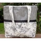 Laminated Diaper Bag - Black Toile