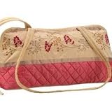 Posey Nectar Silk Diaper Bag - Red Embroidered Silk