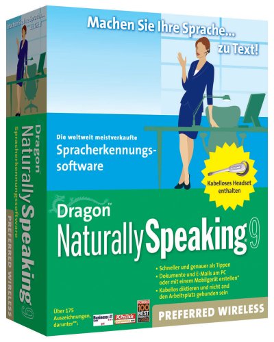 Digitalkameras: Dragon NaturallySpeaking Preferred Wireless Ed 9.0 CD Win incl. Wireless headset Plantronics CS60-USB
