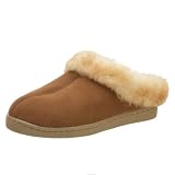 Slippers International Womens Suede Sheepskin Scuff Slipper