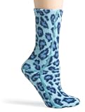 HUE Womens Leopard Fleece Slipper Sock