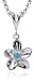 Sterling Silver Flower Pendant w/ Blue Topaz by Zina, 18"