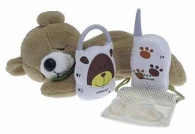 Elektronik und Foto: AUDIOLINE Baby Care Winnie Babyphone mit zwei Kan�len, Akku-/Netzbetrieb und ein Teddyb�r