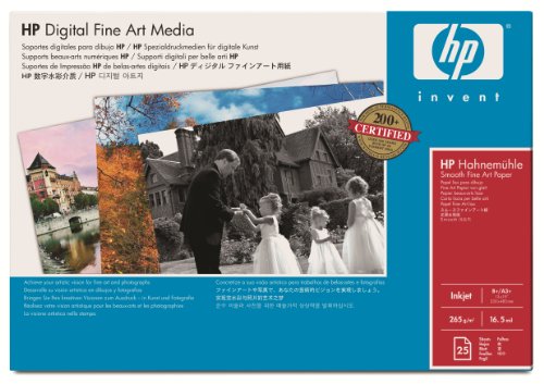 Heimkinosysteme: HP Fine Art Papier Hahnemuehle glatt A3+ 25 Blatt 265g/m2 Photosmart Pro B9180