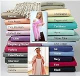 Get 10 Black Pseudo-pashmina 100% Viscose Scarves Shawls
