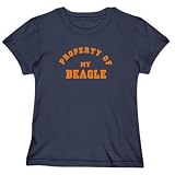 T-SHIRT WOMAN NAVY BLUE PROPERTY OF MY BEAGLE DOG