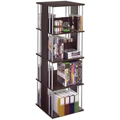Atlantic 82635385 Typhoon 216 CD/144 DVD/BluRay/Games Wood/Wire Spinner with Silver Finished Steel Rods (Espresso)