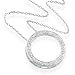 Sterling Silver & Diamond Circle Pendant with 18" Chain