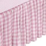 Portable Crib Gingham Dust Ruffles - Color light blue