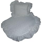 Classic Eyelet Baby Blanket Set - Color White eyelet