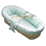 Waffle Pique Baby Moses Basket - Color Light Blue