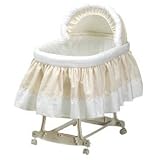 Pretty Pique Bassinet Liner and Hood - color:Ecru - Size 13x29