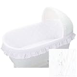 Bassinet Bumper - Color White Ruffle - Size (mattress dimensions) 16x32