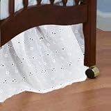 Standard Crib Eyelet Dust Ruffles - color white