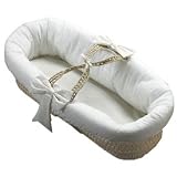 Eyelet Fitted Baby Moses Basket - Color White