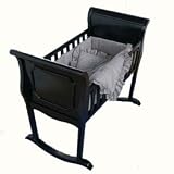 Gingham Cradle Bedding - color: black gingham - Size 18x36