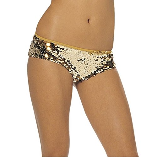 Sequined Lycra Low-Rise Tanga Shorts