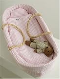 Pink Moses Basket Set by Bellora, Made in Italy