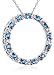 10k White Gold Blue Topaz & Diamond Circle Pendant, 18"