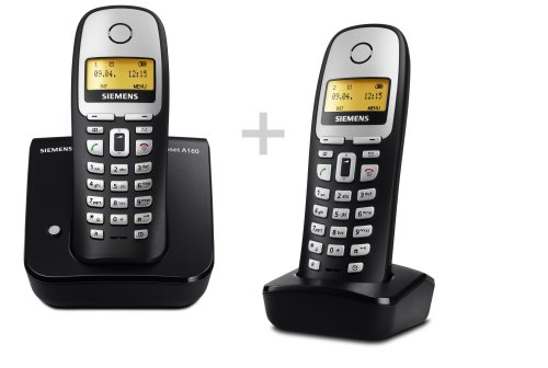 Festplatten: Siemens Gigaset A160 Duo DECT Schnurlostelefon mit zus�tzlichem Mobilteil und Ladeschale schwarz