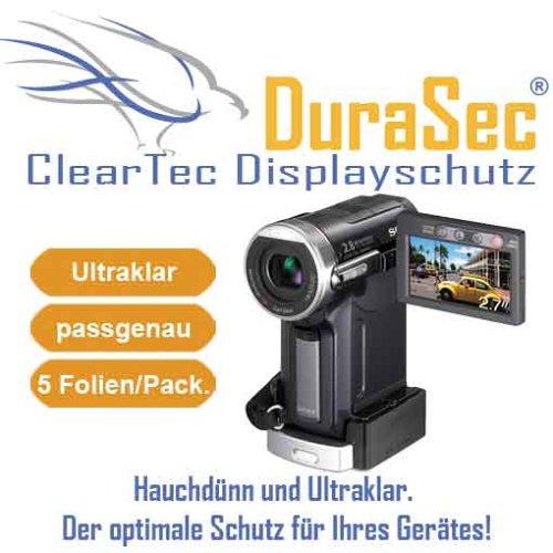 Zubeh&ouml;r: 5 x DuraSec ClearTec Displayschutzfolie f�r JVC GR-D360