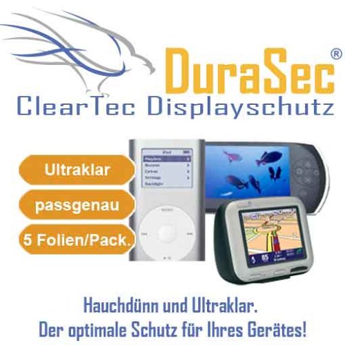 Zubeh&ouml;r: 5 x DuraSec ClearTec Displayschutzfolie f�r Medion MDPNA 210