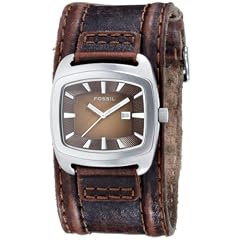 Fossil - JR9156 - Montre Mixte - Quartz analogique - Dateur - Bracelet de force en Cuir marron