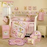 Lambs & Ivy Angel Bear 6 Piece Crib Bedding Set