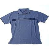 "My Favorite Shirt" Mens Sewn Double Stripe Pigment Dye Polo: Blue (Sizes S - XL): New Clearance Price!