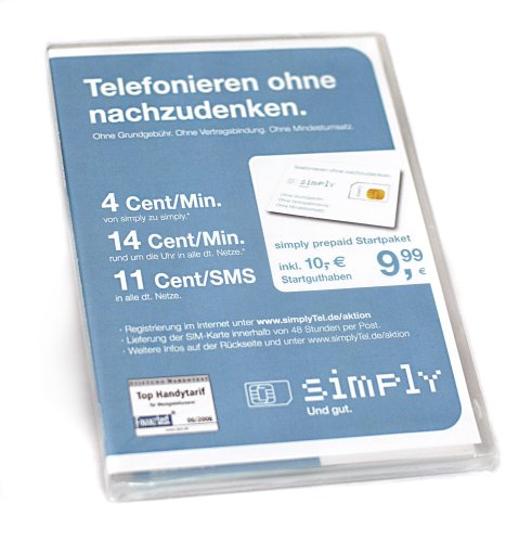 Festplatten: Simply Prepaidkarte mit 10,- Euro Startguthaben