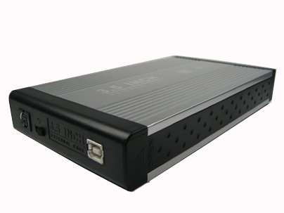 MP3 Player: Mexxtronics - 3,5" Alu Geh�use IDE + SATA an USB 2.0 in silber