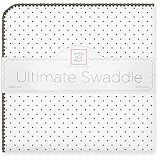 SwaddleDesigns Ultimate Receiving Blanket  - Polka Dots - Chocolate Brown