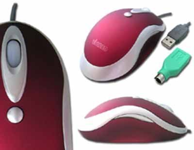 Verst&auml;rker und Receiver: Vivanco 16890 Msooc RED Velvet USB PS/2 Maus