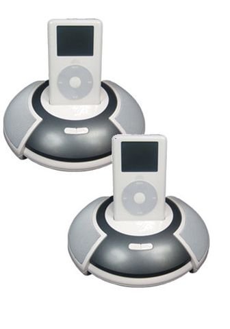 Audio und Video: UFO Soundstation mit Adpatern f�r alle iPod Ger�te au�er iPod shuffle.
