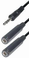 Elektronik und Foto: Audio Adapter 2 x 6,3 Klinke Mono / 1 x 6,3mm Ster