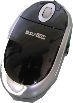 Lautsprecher: LC Power optische 3-Tastenmaus silber/schwarz mit Scrollrad und PS/2 Anschlusskabel