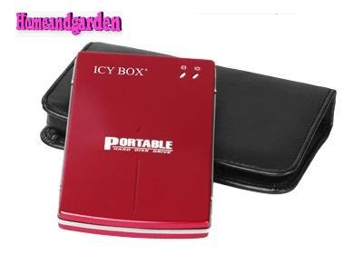 Heimkinosysteme: HAG Storage Festplatte 60 GB extern rot USB 2.0 pocket 2,5 Zoll ( Hitachi inside ) - mit Tasche