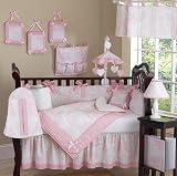 Vintage French Pink Toile Baby Crib Infant Nursery 9 piece Bedding Set